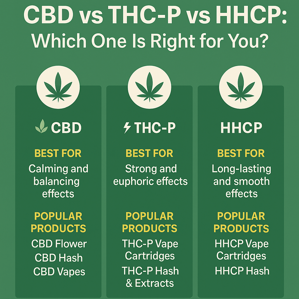 CBD vs THC-P vs HHCP: Which One Is Right for You? CBD vs THC-P vs HHCP: Which One Is Right for You?